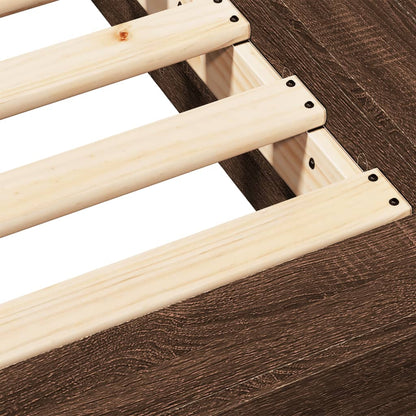 Bedframe bewerkt hout bruin eikenkleur 100x200 cm