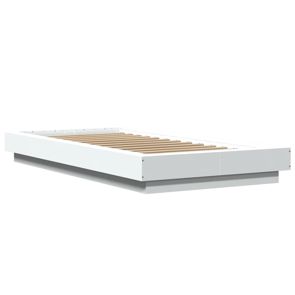 Bedframe bewerkt hout wit 90x200 cm