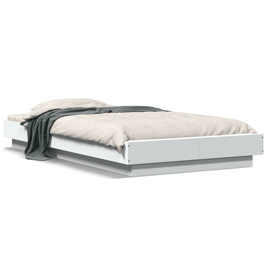 Bedframe bewerkt hout wit 90x200 cm