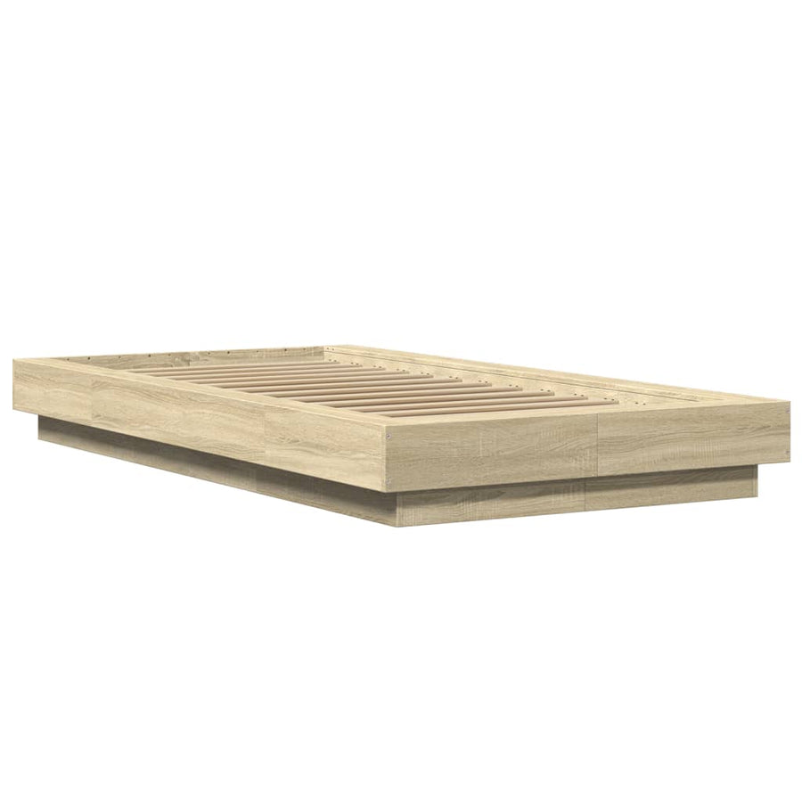 Bedframe bewerkt hout sonoma eikenkleurig 90x200 cm