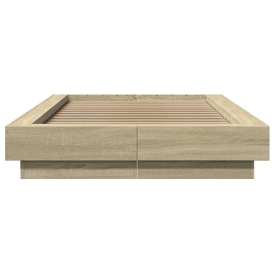 Bedframe bewerkt hout sonoma eikenkleurig 90x200 cm