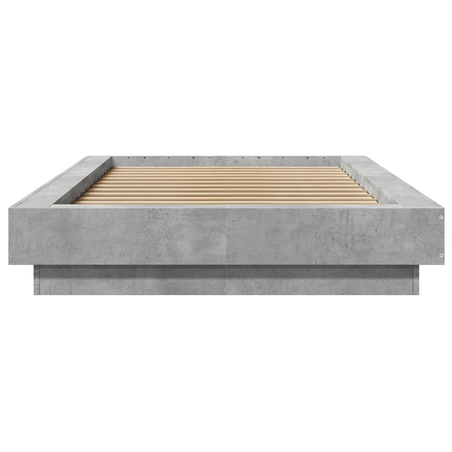 Bedframe bewerkt hout betongrijs 90x200 cm