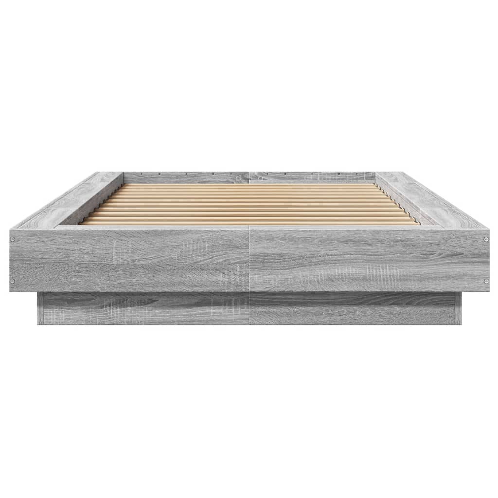 Bedframe bewerkt hout grijs sonoma eikenkleurig 90x200 cm
