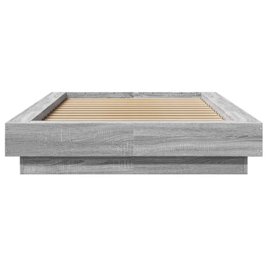 Bedframe bewerkt hout grijs sonoma eikenkleurig 90x200 cm