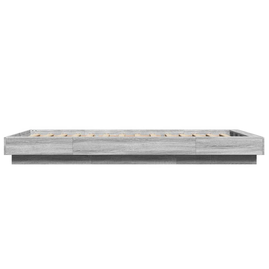 Bedframe bewerkt hout grijs sonoma eikenkleurig 90x200 cm