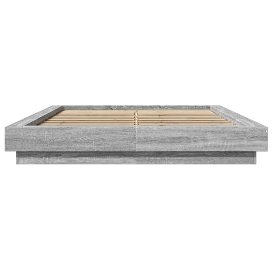Bedframe bewerkt hout grijs sonoma eikenkleurig 140x190 cm