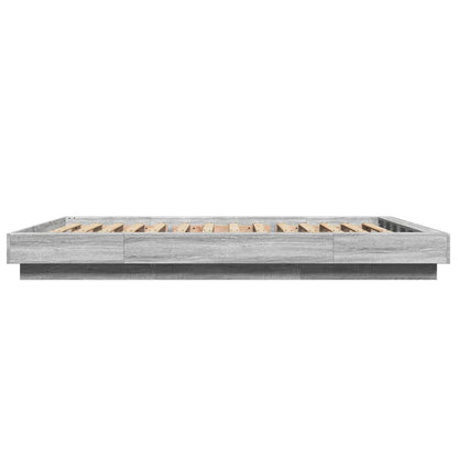 Bedframe bewerkt hout grijs sonoma eikenkleurig 140x190 cm
