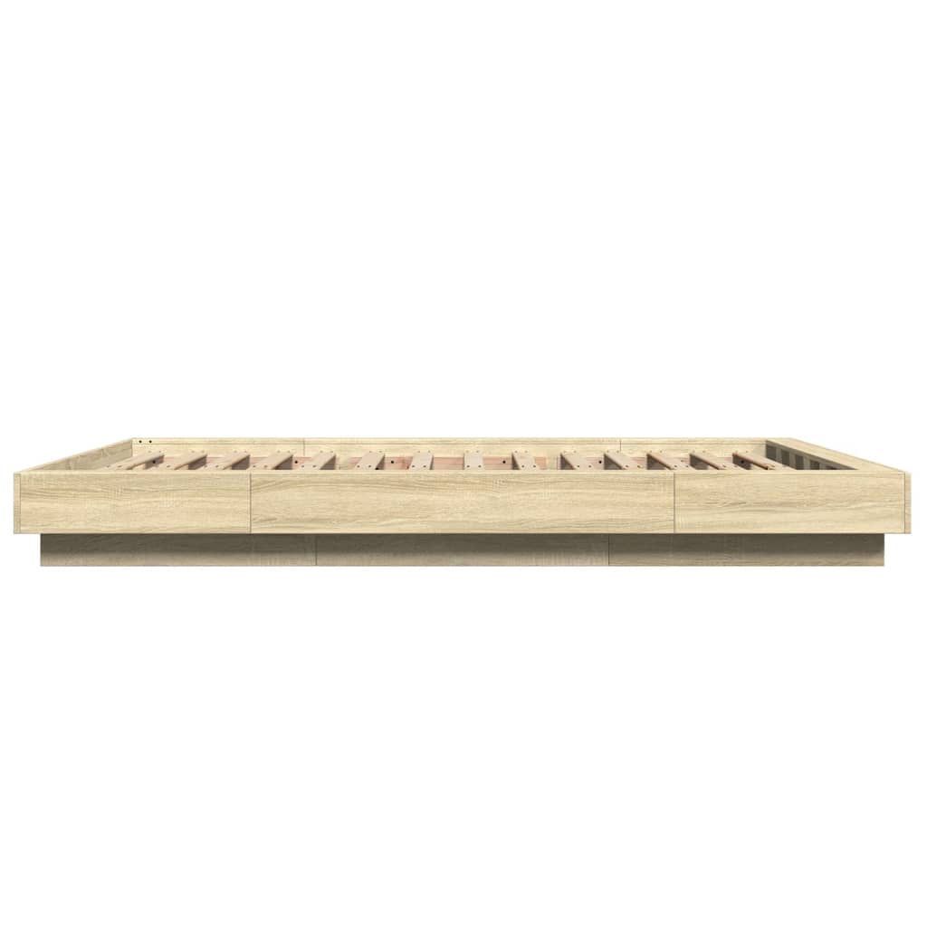 Bedframe bewerkt hout sonoma eikenkleurig 135x190 cm