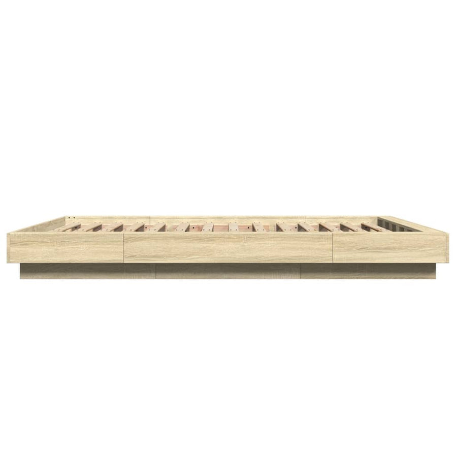 Bedframe bewerkt hout sonoma eikenkleurig 135x190 cm