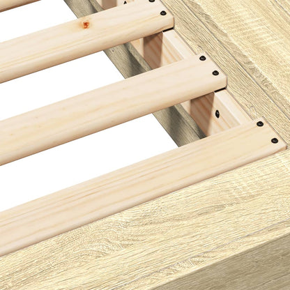 Bedframe bewerkt hout sonoma eikenkleurig 135x190 cm
