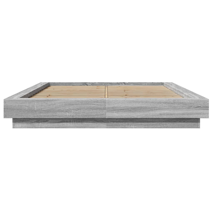 Bedframe bewerkt hout grijs sonoma eikenkleurig 135x190 cm
