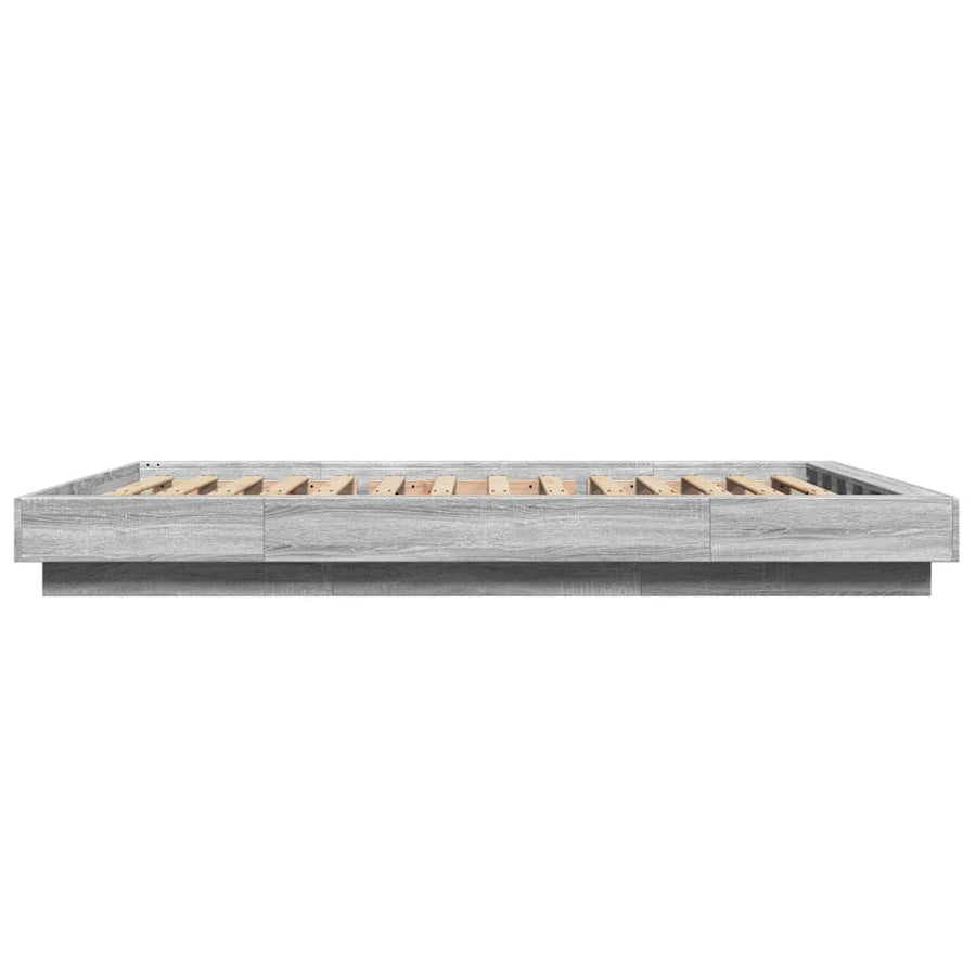 Bedframe bewerkt hout grijs sonoma eikenkleurig 135x190 cm
