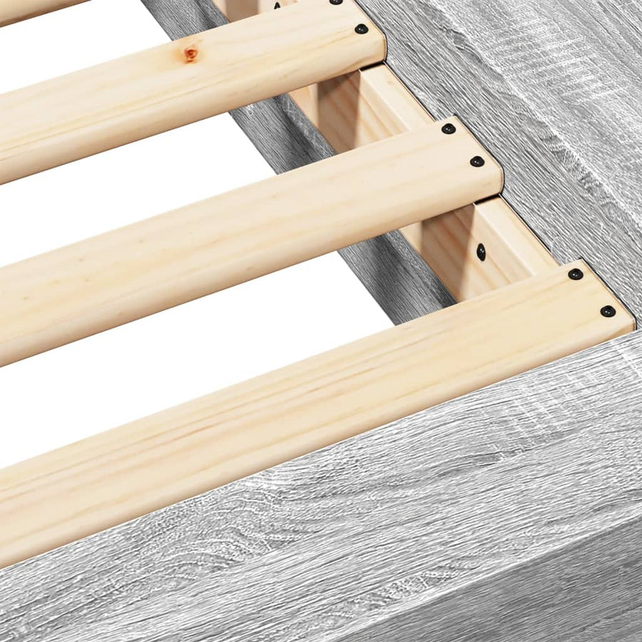 Bedframe bewerkt hout grijs sonoma eikenkleurig 135x190 cm