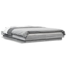 Gray Sonoma Oak Wooden Bed Frame 135x190 cm