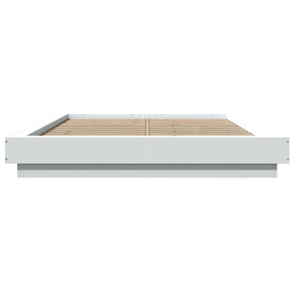 Bedframe bewerkt hout wit 120x190 cm