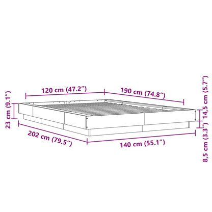 Bedframe bewerkt hout wit 120x190 cm
