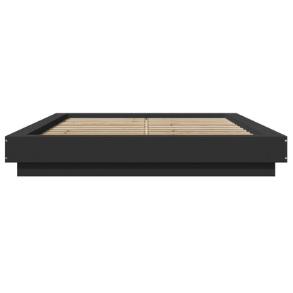 Bedframe bewerkt hout zwart 120x190 cm