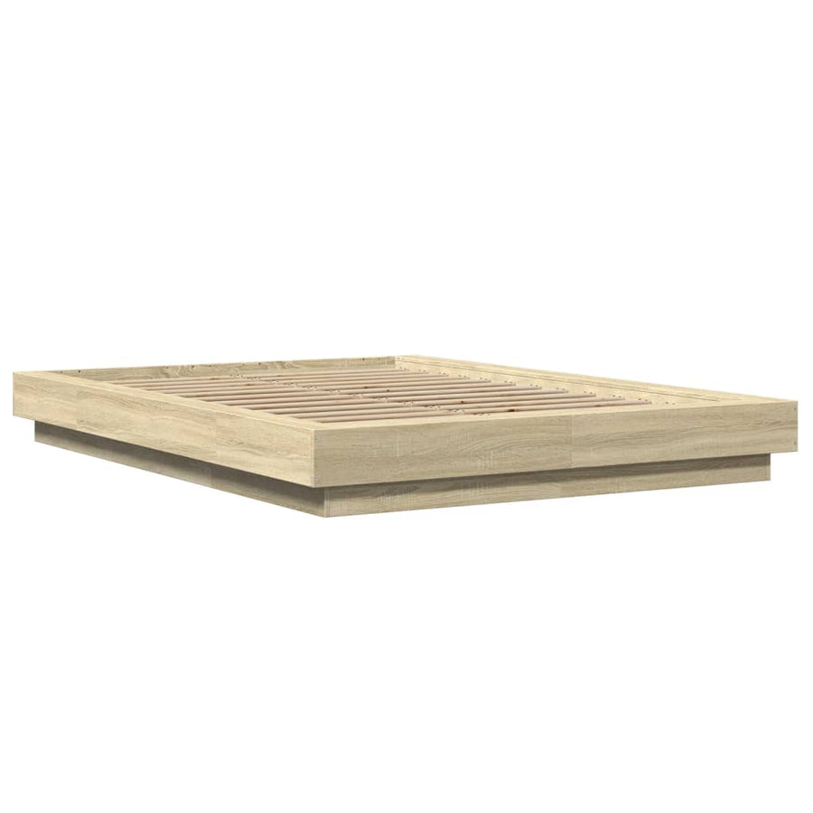 Bedframe bewerkt hout sonoma eikenkleurig 120x190 cm