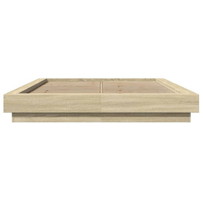 Bedframe bewerkt hout sonoma eikenkleurig 120x190 cm