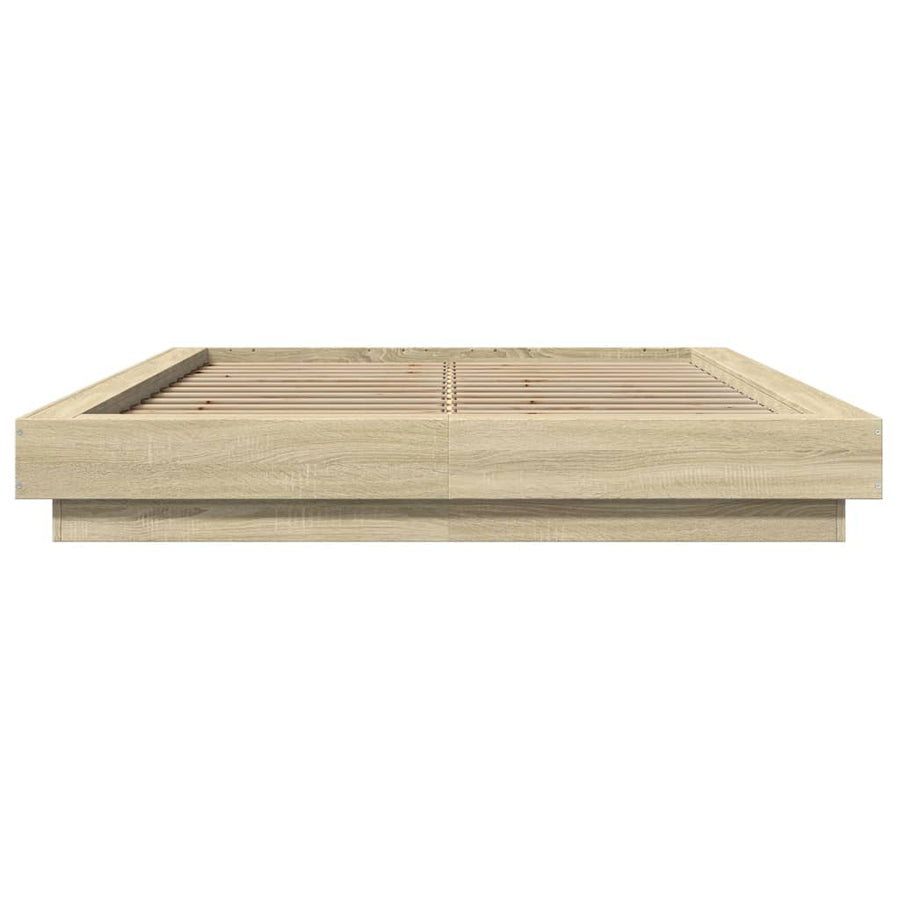 Bedframe bewerkt hout sonoma eikenkleurig 120x190 cm