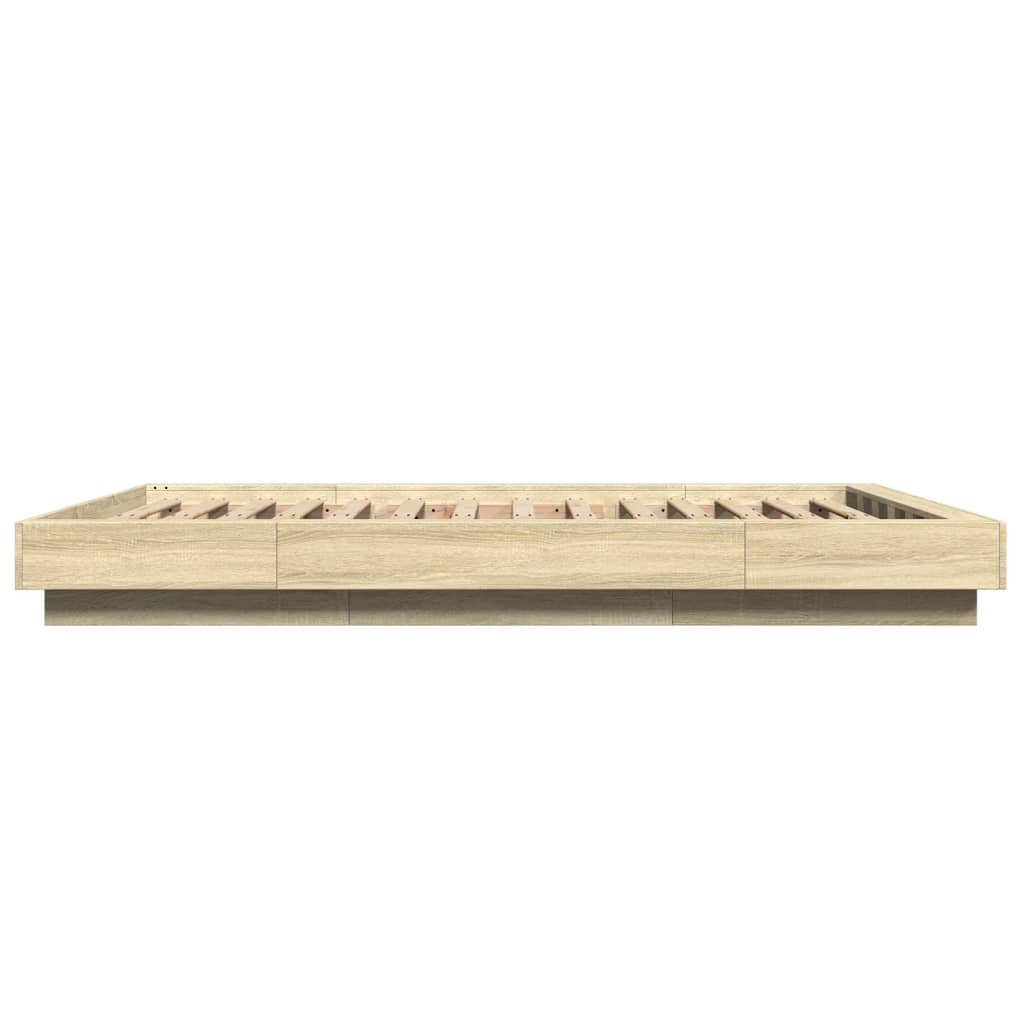 Bedframe bewerkt hout sonoma eikenkleurig 120x190 cm