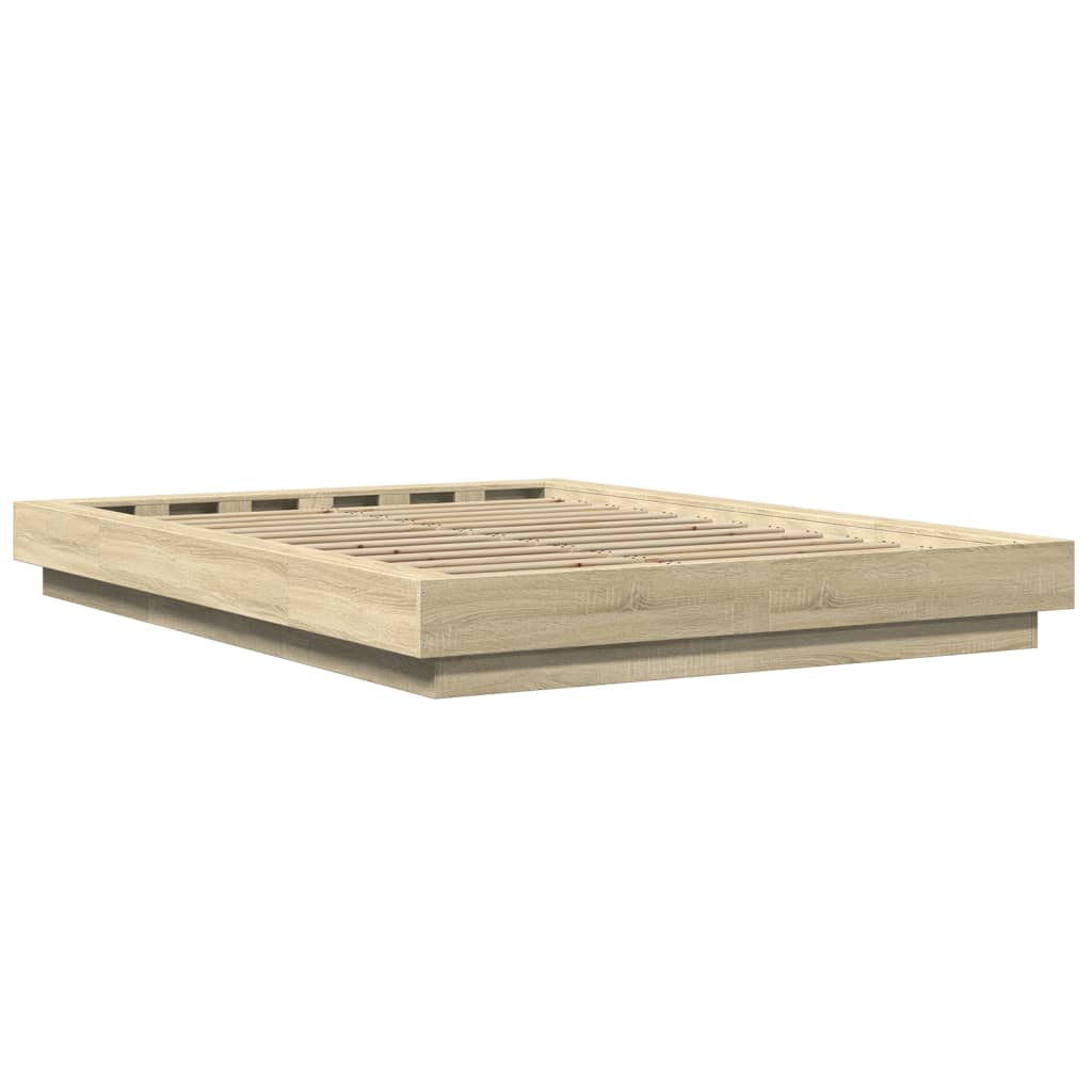 Bedframe bewerkt hout sonoma eikenkleurig 120x190 cm