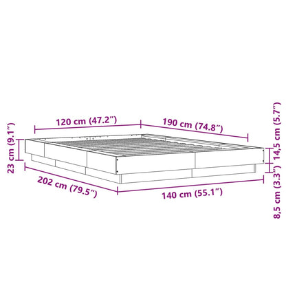 Bedframe bewerkt hout sonoma eikenkleurig 120x190 cm
