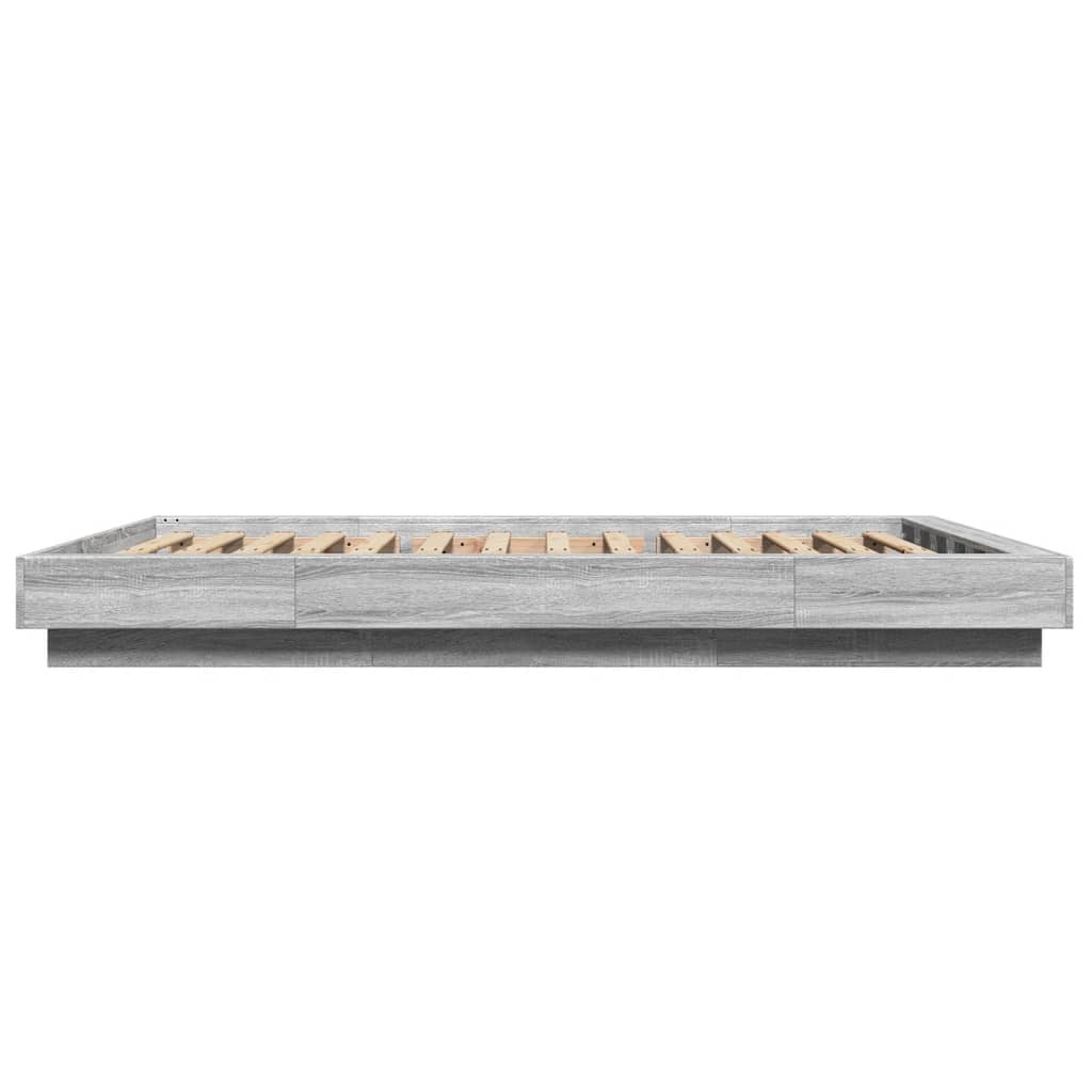 Bedframe bewerkt hout grijs sonoma eikenkleurig 120x190 cm