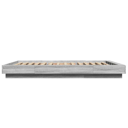 Bedframe bewerkt hout grijs sonoma eikenkleurig 120x190 cm