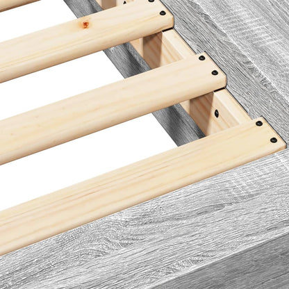 Bedframe bewerkt hout grijs sonoma eikenkleurig 120x190 cm