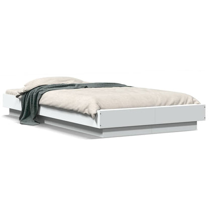 Bedframe bewerkt hout wit 90x190 cm