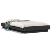 Bedframe bewerkt hout zwart 90x190 cm