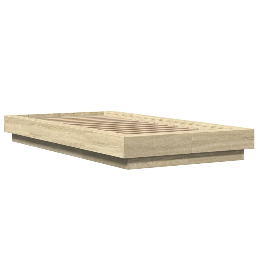 Bedframe bewerkt hout sonoma eikenkleurig 90x190 cm
