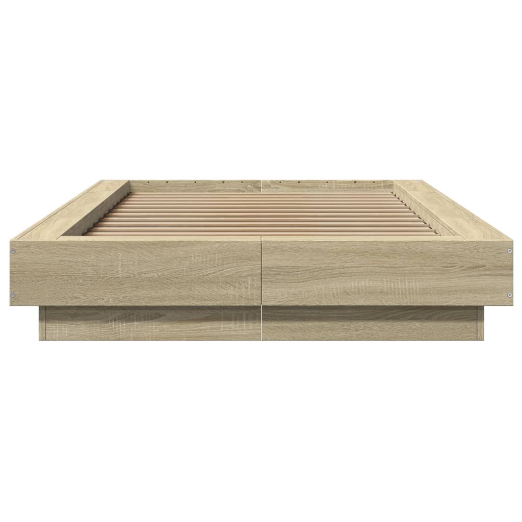 Bedframe bewerkt hout sonoma eikenkleurig 90x190 cm