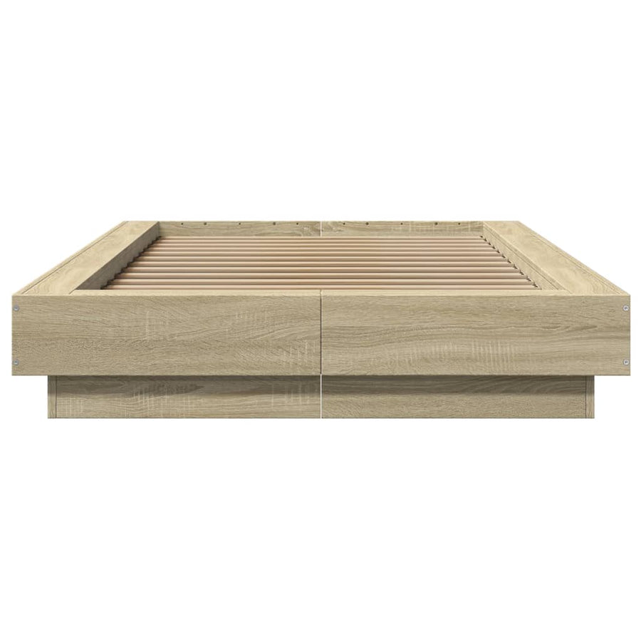 Bedframe bewerkt hout sonoma eikenkleurig 90x190 cm