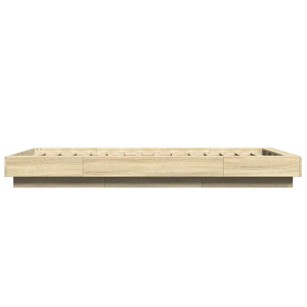 Bedframe bewerkt hout sonoma eikenkleurig 90x190 cm