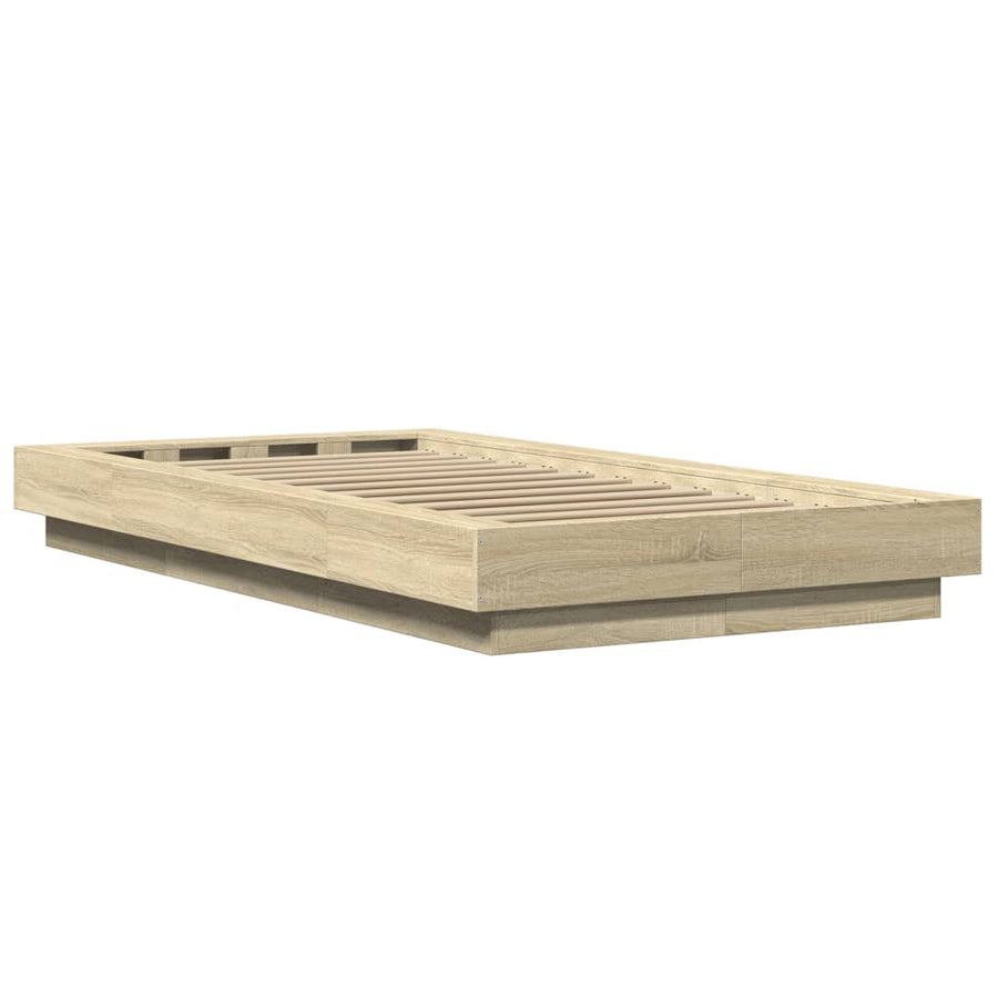 Bedframe bewerkt hout sonoma eikenkleurig 90x190 cm