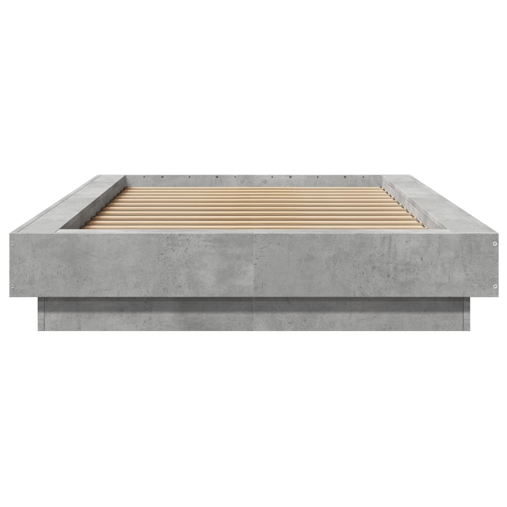 Bedframe bewerkt hout betongrijs 90x190 cm