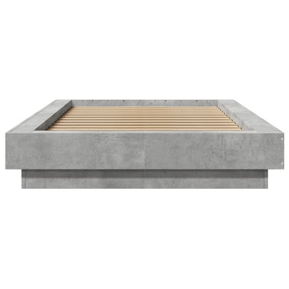 Bedframe bewerkt hout betongrijs 90x190 cm