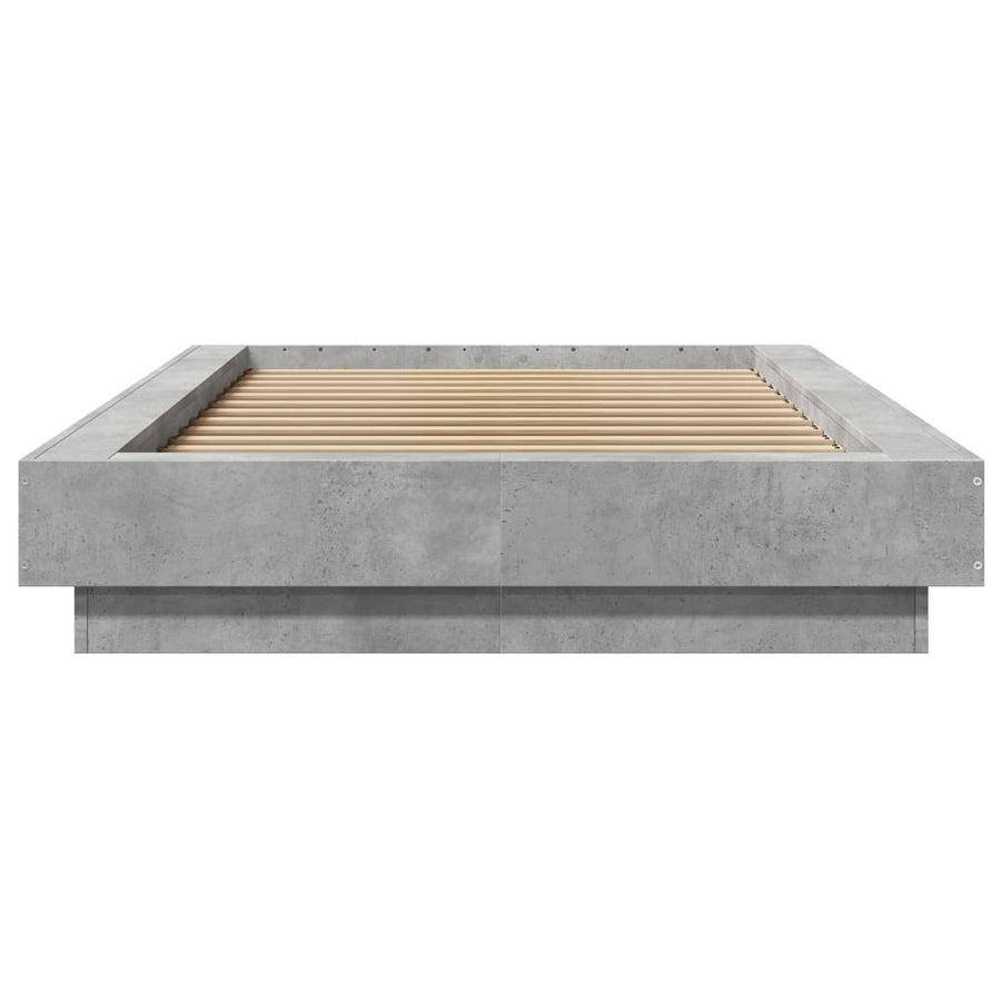 Bedframe bewerkt hout betongrijs 90x190 cm