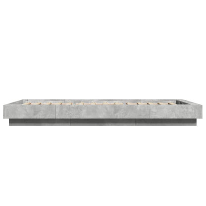 Bedframe bewerkt hout betongrijs 90x190 cm