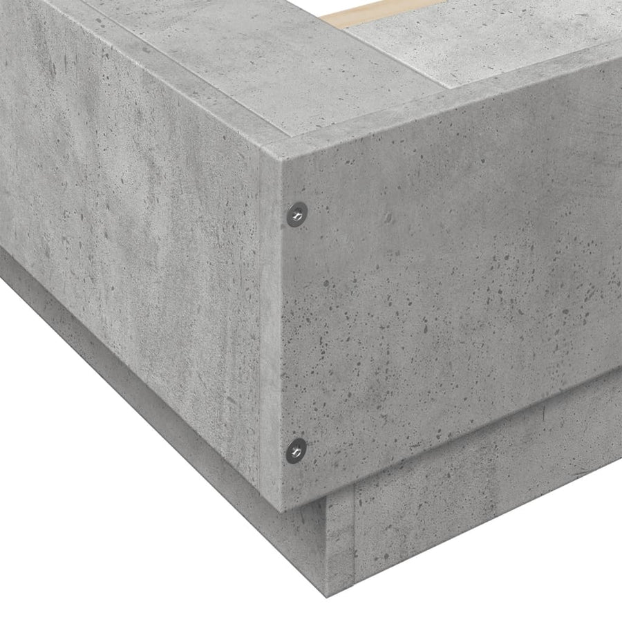Bedframe bewerkt hout betongrijs 90x190 cm