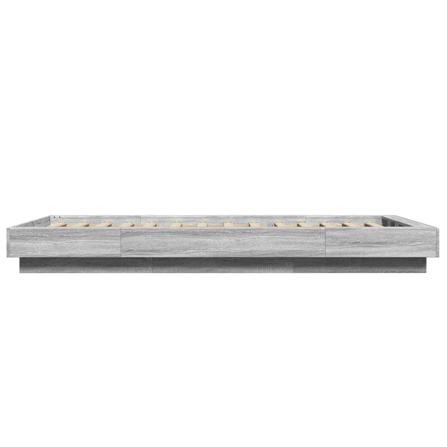 Bedframe bewerkt hout grijs sonoma eikenkleurig 90x190 cm