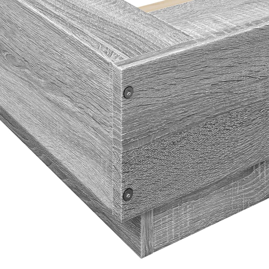 Bedframe bewerkt hout grijs sonoma eikenkleurig 90x190 cm