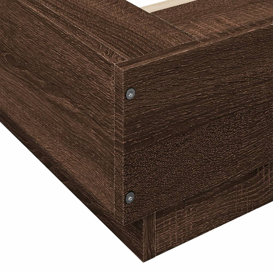 Bedframe bewerkt hout bruin eikenkleur 90x190 cm