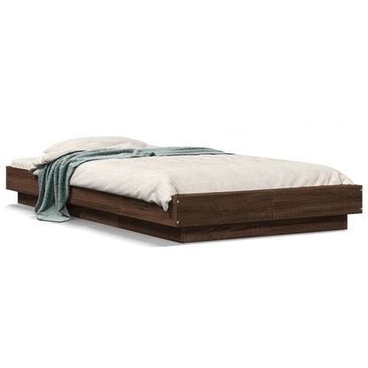 Bedframe bewerkt hout bruin eikenkleur 90x190 cm