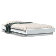 Bedframe bewerkt hout wit 75x190 cm