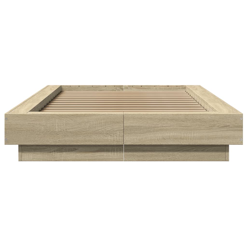 Bedframe bewerkt hout sonoma eikenkleurig 75x190 cm