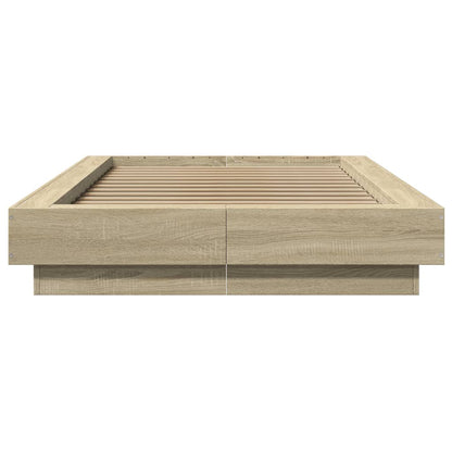Bedframe bewerkt hout sonoma eikenkleurig 75x190 cm