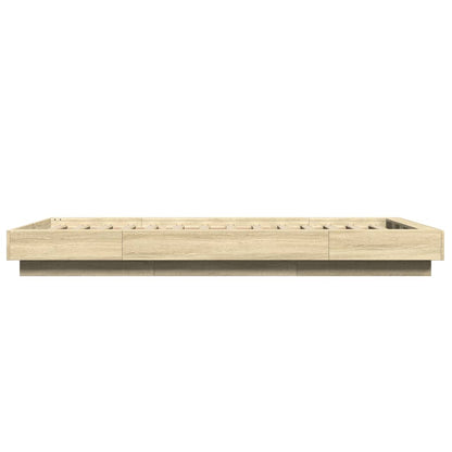 Bedframe bewerkt hout sonoma eikenkleurig 75x190 cm